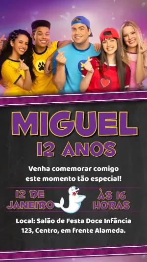 Convite de Aniversário Aventureiros Editável Online