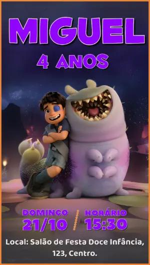 Convite Aniversário Elio Disney para Editar e Imprimir