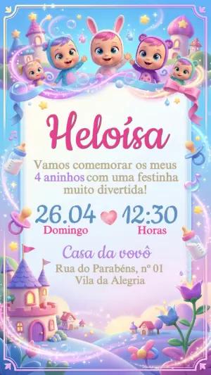Convite de Aniversário Cry Babies Magic Tears Editável