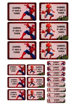 Kit de Etiquetas Escolares Homem-Aranha para Editar e Imprimir