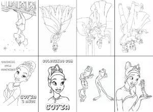 Mini Livro de Colorir A Princesa e o Sapo para Editar