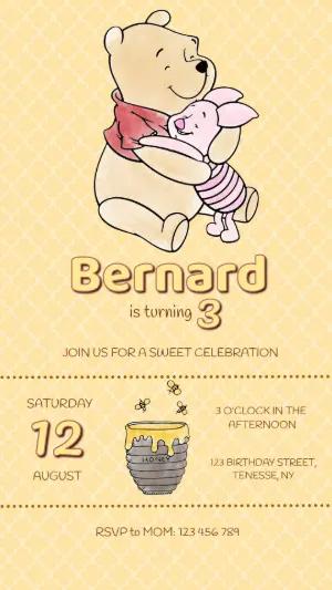 Winnie the Pooh Birthday Invitation | Editable Cute Template