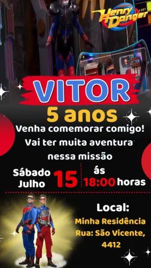 Vídeo Convite de Aniversário Henry Danger para Editar Online