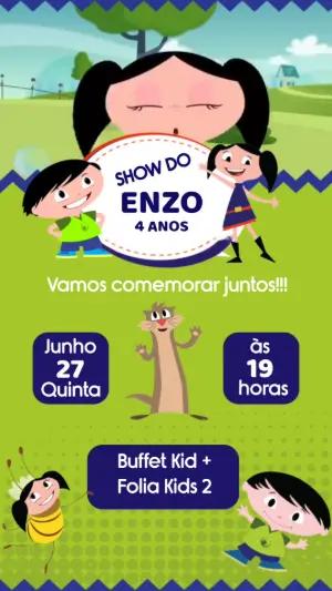 Convite Animado Aniversário Show da Luna para Editar Online