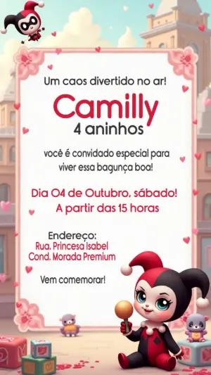 Convite Aniversário Alerquina Baby Editável Online