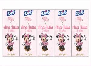 Rótulo Bis Minnie Rosa Editável Online para Imprimir