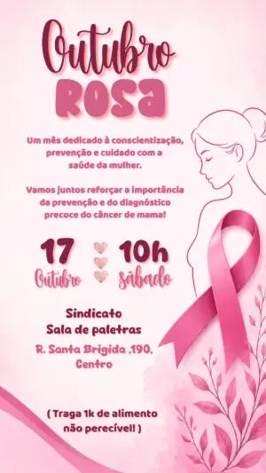 Convite Digital Editável para Evento Outubro Rosa