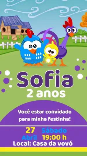 Convite de Aniversário Galinha Pintadinha: Modelo Editável