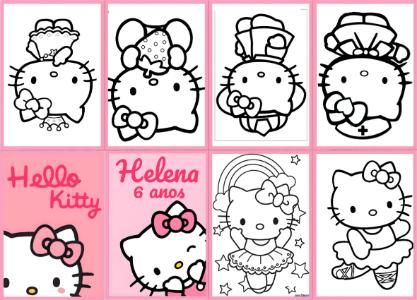 Mini Livro de Atividades Hello Kitty Editável: Livrinho de Colorir para Aniversário