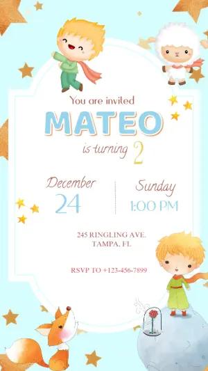 Editable Little Prince Birthday Invitation Template