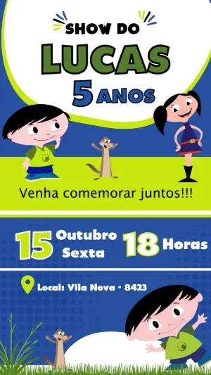 Convite Show da Luna Aniversário Infantil Modelo Editável