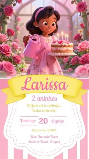 Convite Aniversário Jardineira Menina Fofa Editável