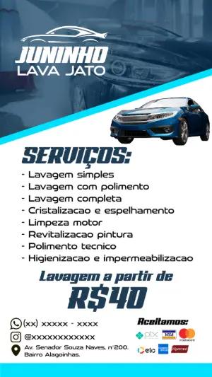 Panfleto de Lava Jato com Tabela de Preços para Editar Online
