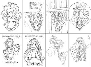 Mini Livro de Colorir Barbie para Editar Online