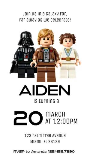 LEGO Star Wars Birthday Invitation Editable Template
