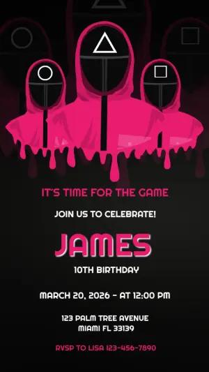 Pink Guard Game Birthday Invitation | Editable Digital Template