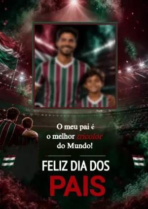Cartão Dia dos Pais Fluminense Tricolor para Editar com Foto