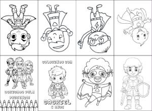 Mini Livro de Colorir Heróis Editável Online para Imprimir