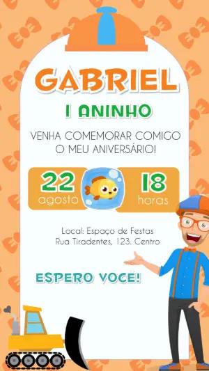 Convite de Aniversário Blippi para Editar Online