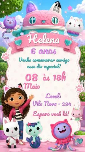 Convite de Aniversário A Casa Mágica da Gaby Editável