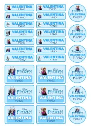 Etiqueta Escolar Frozen: Modelo Editável para Imprimir