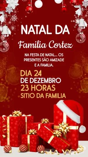 Convite Festa de Natal Elegante para Editar e Enviar Online