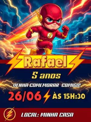 Convite de Aniversário Flash Infantil Editável