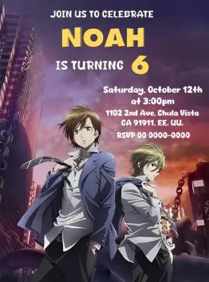Zetsuen no Tempest Anime Birthday Invitation | Editable Digital Template