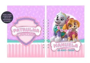 Capa de Agenda Patrulha Canina Skye e Everest Editável Online