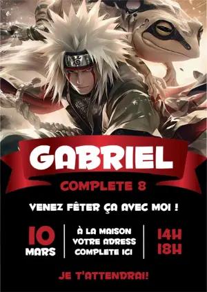 Invitation d'anniversaire Naruto Jiraiya à modifier en ligne