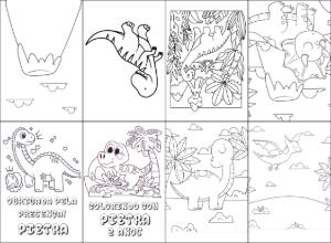 Mini Livro de Colorir Dinossauro Editável para Aniversário