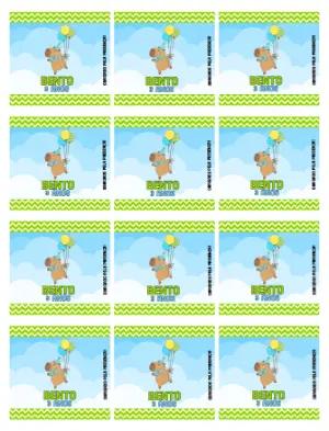 Adesivo para Bala Personalizada Capivara Editável para Aniversário Infantil