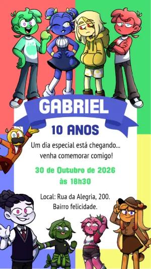 Convite de Aniversário Mundo Torajo Editável Online