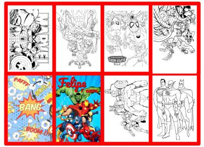 Mini Livro de Atividades Super-Heróis com Convite e Desenhos para Editar