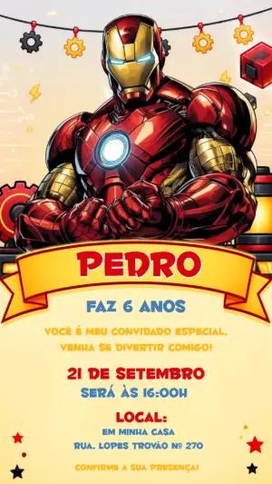 Convite de Aniversário Homem de Ferro Editável