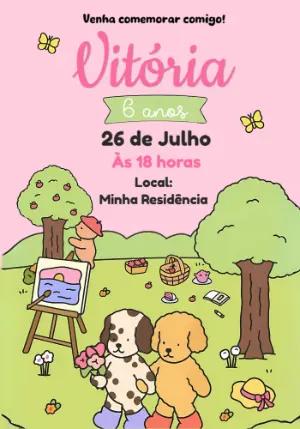 Convite Aniversário Bobbie Goods Fofo para Editar Online