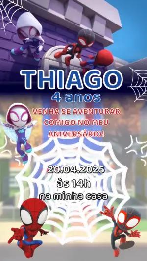 Convite Animado Aniversário Spidey para Editar Online