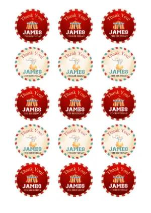 Editable Circus Birthday Favor Tags Template