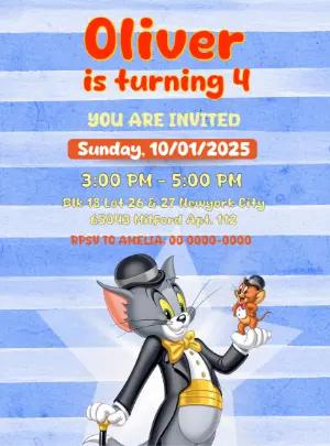 Tom and Jerry Birthday Invitation to Edit Online