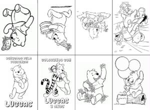 Mini Livro de Colorir Ursinho Pooh Editável Online
