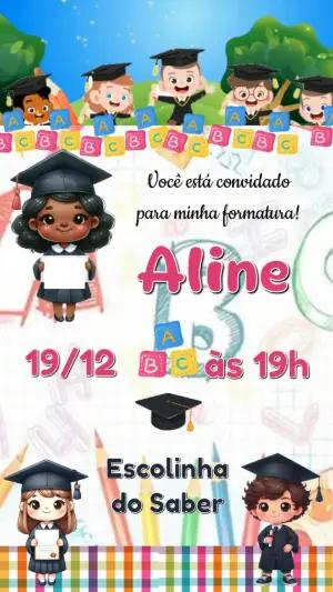 Vídeo Convite de Formatura Infantil ABC Modelo Editável