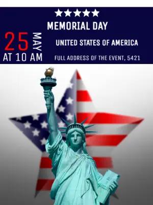 Patriotic Memorial Day Invitation to Edit Online