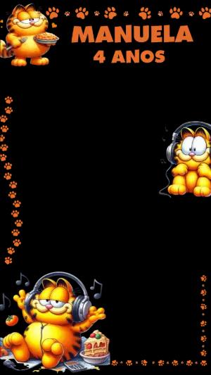 Moldura para Stories Tema Garfield Laranja