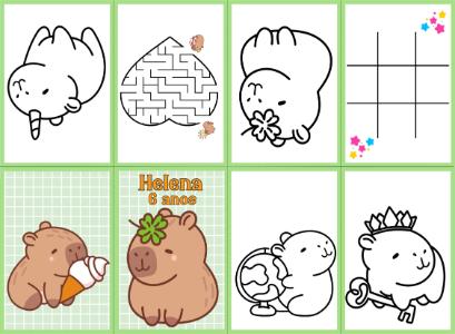 Lembrancinha de Aniversário Capivara para Colorir e Imprimir