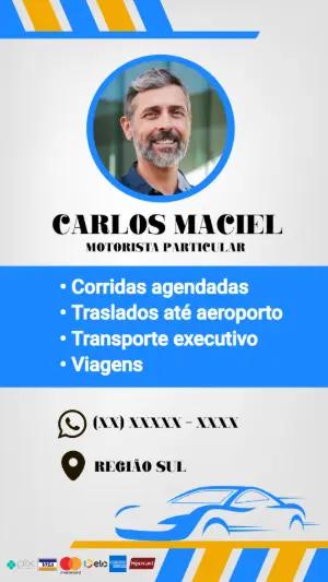 Cartão de Visita Motorista Particular com Foto para Editar Online