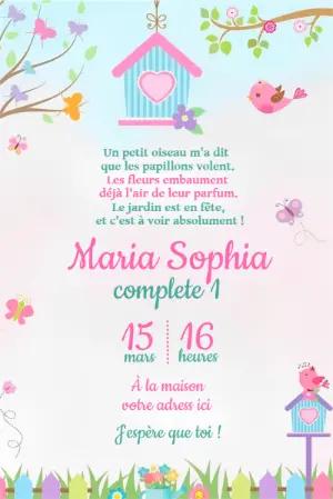 Invitation Anniversaire Jardin Enchanté Modèle Éditable