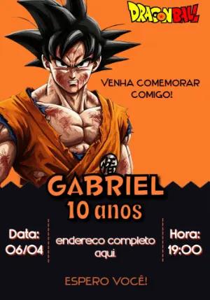 Convite de Aniversário Dragon Ball Z com Goku para Editar Online