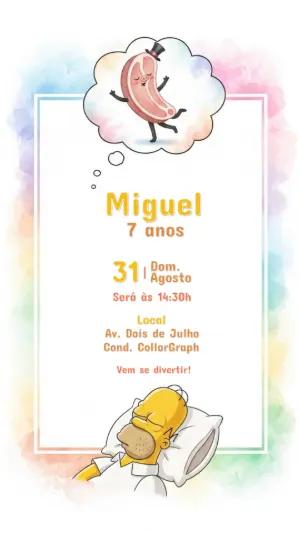 Convite de Aniversário Os Simpsons Homer para Editar Online