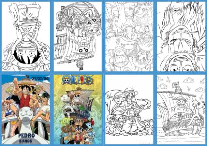 Livrinho de Colorir One Piece Editável para Festa Infantil