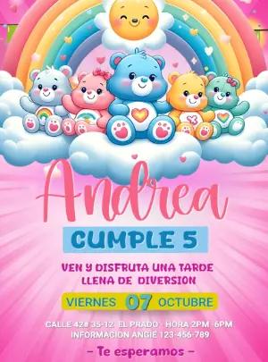 Invitación Digital de Ositos Cariñositos para Editar